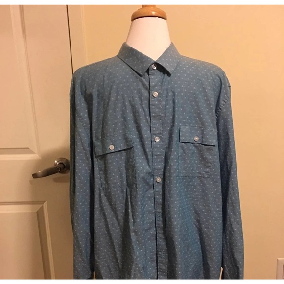 Calvin Klein Mens Button Down Casual Brushed Twill Shirt XXL - Picture 3 of 12